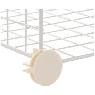 Amazon Basics 4 Cube Storage Organizer - Wire Grid Closet and Storage Shelves, Stackable, White 14"x14"x14"