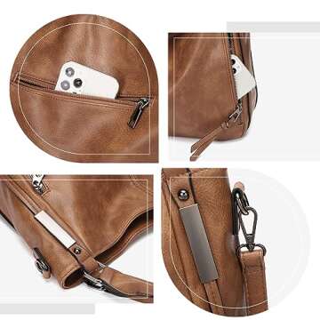 Stylish Large PU Leather Crossbody Bag for Women