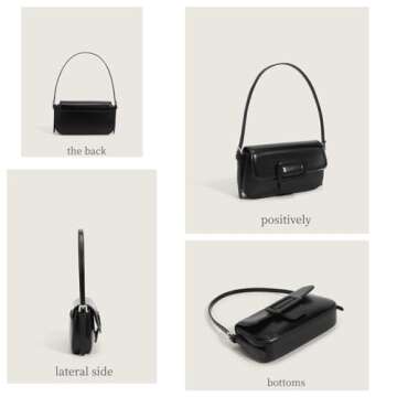 Women’s Small Shoulder Bag Small Purse Tote Clutch Handbag Hobo Handbags (Black)