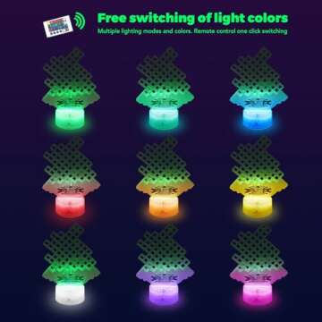 LED Glow in The Dark Stacking Game -Tumble Tetra Balance Tower Game with Color Changing Lights - Suspend Board Games for Adults & Family - Great for Summer Parties, Raves, or Blacklight