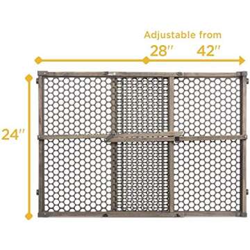 Safety 1st Vintage Wood Baby Gate with Pressure Mount Fastening, Grey