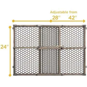 Safety 1st Vintage Wood Baby Gate with Pressure Mount Fastening, Grey