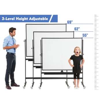 FORTUNO 48" x 36" Magnetic Mobile Whiteboard with Stand