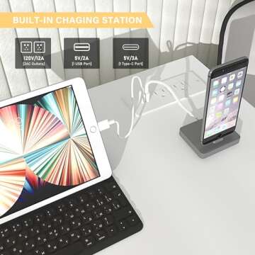 Fushimuma 7 Drawer White Dresser with Charging Station