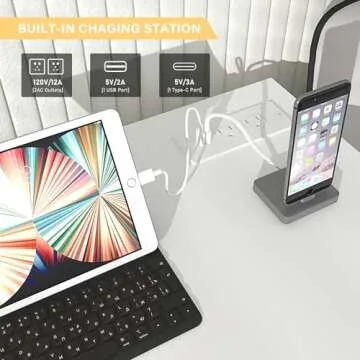 Fushimuma 7 Drawer White Dresser with Charging Station