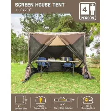 FanttikOutdoor Zeta D4 Pro Max Camping Canopy Gazebo Tent, 4 Person Pop-up Screen Tent for Camping 4...
