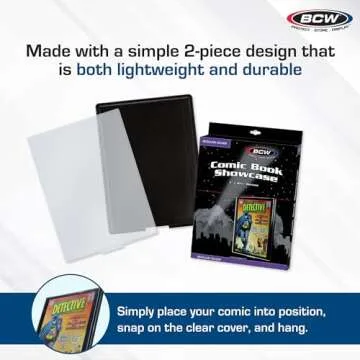 BCW Comic Book Showcase Frame - 5 Pack | Silver Age + Bronze Age Comic Book Display Frame | Comic Book Showcase Display Case | Comic Book Holder Picture Frame | Comic Book Frames for Wall