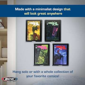 BCW Comic Book Showcase Frame - 5 Pack | Silver Age + Bronze Age Comic Book Display Frame | Comic Book Showcase Display Case | Comic Book Holder Picture Frame | Comic Book Frames for Wall