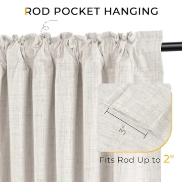 Elegant INOVADAY 100% Blackout Curtains Beige 2 Panels Set