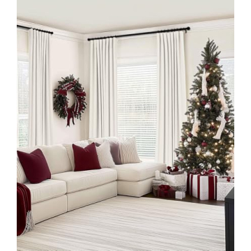 Elegant INOVADAY 100% Blackout Curtains Beige 2 Panels Set