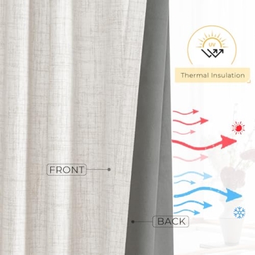 Elegant INOVADAY 100% Blackout Curtains Beige 2 Panels Set