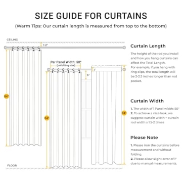 Elegant INOVADAY 100% Blackout Curtains Beige 2 Panels Set