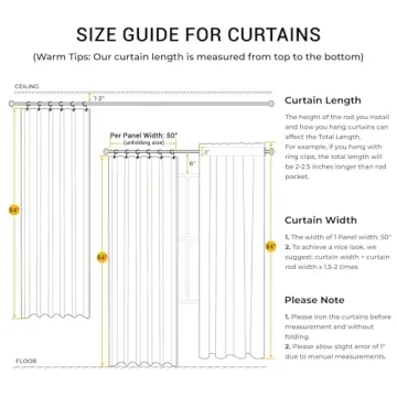 Elegant INOVADAY 100% Blackout Curtains Beige 2 Panels Set