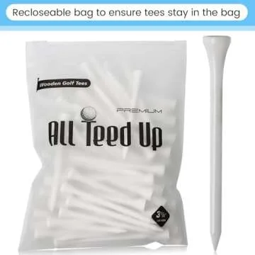 3-¼ inch Pro Wood Golf Tees | 100 Count | Resealable Bag | Natural Sustainable Bamboo Material | Ta...