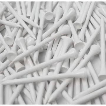 3-¼ inch Pro Wood Golf Tees | 100 Count | Resealable Bag | Natural Sustainable Bamboo Material | Tall White Wooden Tees | Perfect for Every Tee Shot