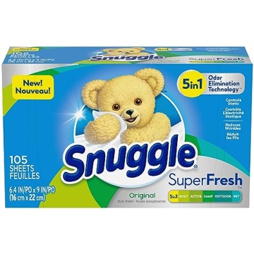 Snuggle Plus SuperFresh Dryer Sheets with Odor Control, 105 Count