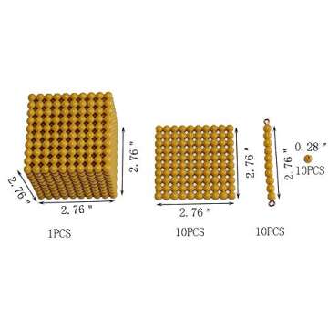 Montessori Math Beads Materials Thousand Cube Decimal System Bank Game Hands-on Math Manipulative fo...