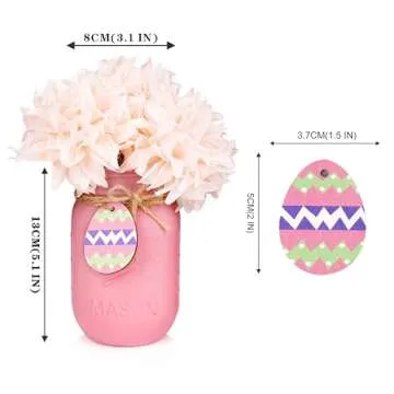 Easter Decorations, Easter Mason Jar Decoration, Easter Farmhouse Decor Dinning Rustic Table Centerp...