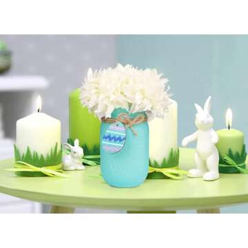 Easter Decorations, Easter Mason Jar Decoration, Easter Farmhouse Decor Dinning Rustic Table Centerpieces Decor for Home, Easter Decorations For The Home, Easter Centerpiece For Table