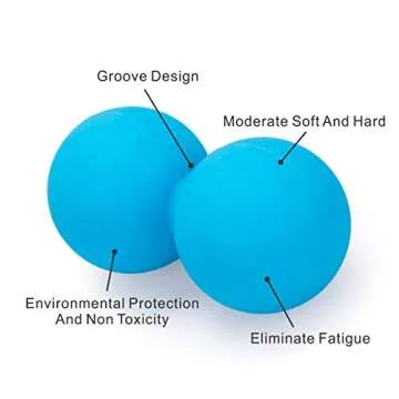 MRELC Peanut Massage Ball - Double Lacrosse Massage Ball & Mobility Ball ，Peanut Shape Self Massage Roller for Myofascial Release, Trigger Point Therapy, Muscle Knots, and Yoga Therapy. （Blue）