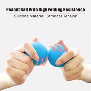 MRELC Peanut Massage Ball - Double Lacrosse Massage Ball & Mobility Ball ，Peanut Shape Self Massage Roller for Myofascial Release, Trigger Point Therapy, Muscle Knots, and Yoga Therapy. （Blue）