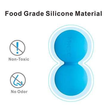 MRELC Peanut Massage Ball - Double Lacrosse Massage Ball & Mobility Ball ，Peanut Shape Self Massage Roller for Myofascial Release, Trigger Point Therapy, Muscle Knots, and Yoga Therapy. （Blue）