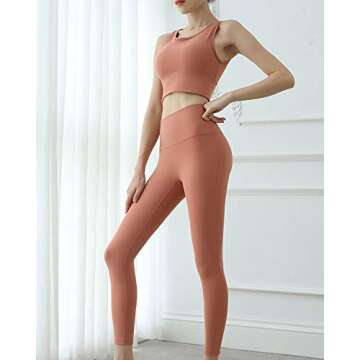 Nesyd Women's 2 Pieces Sports Bra Leggings Set Yoga Suit Activewear Workout Tracksuits Athletic Gym ...