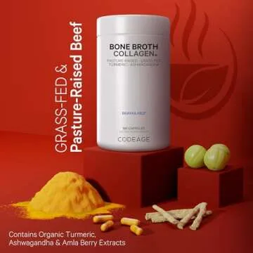 Codeage Organic Bone Broth Collagen Capsules for Wellness