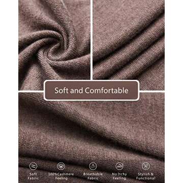 EURKEA 100% Merino Wool Winter Soft and Cozy Scarf for Men, Taupe, Free Size