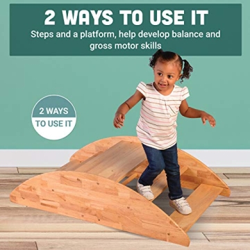 Constructive Playthings Wooden Rocking Boat for Kids