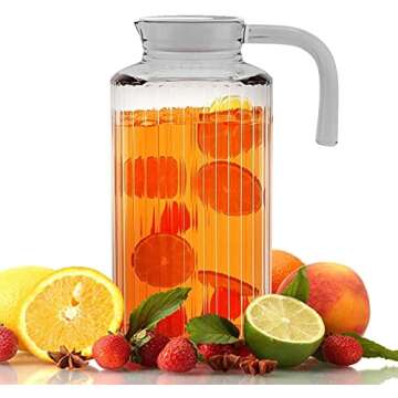 Fridge Pitcher – 60 OZ. Glass Water Fridge Pitcher with Lid By Home Essentials & Beyond Practical ...