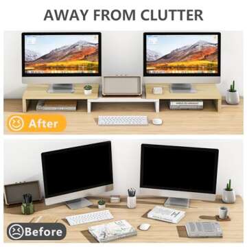 Ergonomic TAVR Dual Monitor Stand, Adjustable Desk Riser