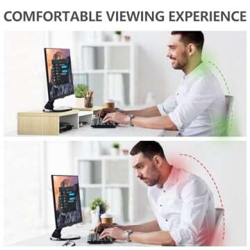 Ergonomic TAVR Dual Monitor Stand, Adjustable Desk Riser