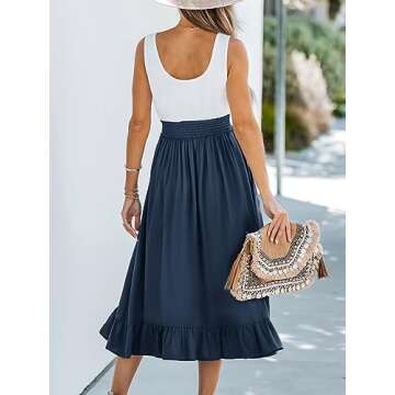 CUPSHE Women's Summer Midi Dresses - Flowy Sundress for Beach & Vacations 2025