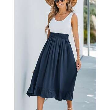 CUPSHE Summer Midi Dresses for Women - Flowy Sundress