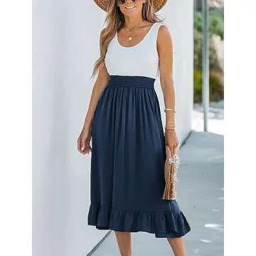 CUPSHE Summer Midi Dresses for Women - Flowy Sundress