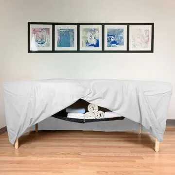 Body Linen Microfiber Massage Table Skirt Massage Table Bed Skirt to Fit Standard Size Massage Tables - Lightweight, Super Soft and Stain-Resisting - White