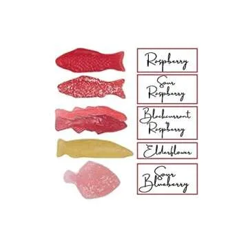 Kolsvart Swedish Candy Variety Pack, 4.2 Ounces - Raspberry, Blackcurrant & Raspberry, Sour Blueberry, Sour Raspberry, Elderflower (Pack of 5)