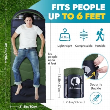 CANWAY Sleeping Bag for All-Season Comfort & Warmth