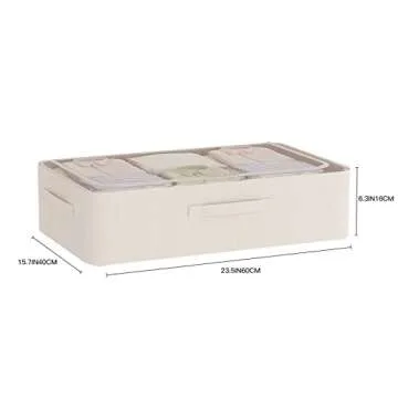 Under Bed Storage Bins Frame Storage Box Oxford Fabric Sturdy Underbed Container Foldable Stackable Large Capacity Clothes Organizer