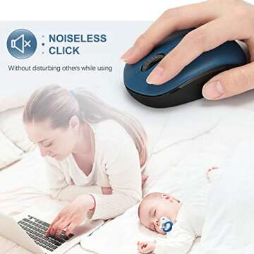 seenda Wireless Mouse - 2.4G Noiseless Mouse with USB Receiver