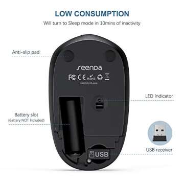 Stylish seenda Wireless Mouse - Compact & Noiseless Design