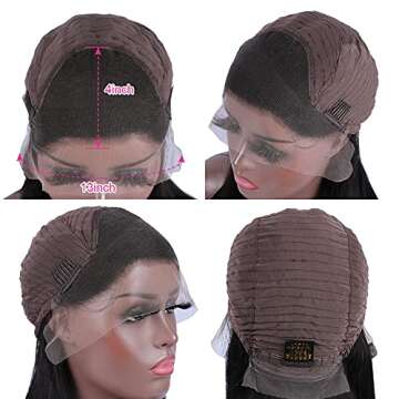 Jazz Star Brazilian Kinky Curly 13x4 Lace Front Wigs Human Hair Pre Plucked 150% Density Lace Frontal Wig with Baby Hair 9A Natural Hair Wigs for Black Women (Natural Black, 22 inch)