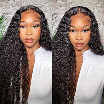 Jazz Star Brazilian Kinky Curly 13x4 Lace Front Wigs Human Hair Pre Plucked 150% Density Lace Frontal Wig with Baby Hair 9A Natural Hair Wigs for Black Women (Natural Black, 22 inch)