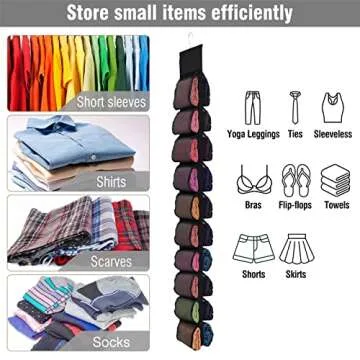 Legging Storage Organizer, Hanging Closet Organizer System