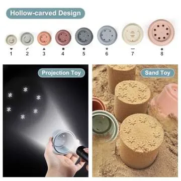 Baby Stacking Cups Bath Toy for Toddlers 1-3,8PCS Stackable Nesting Cups Water Pool Tub Toy for 6-12 Months Infant,Early Educational Develop Montessori Gift for 2-4 Years Old Boys Girls