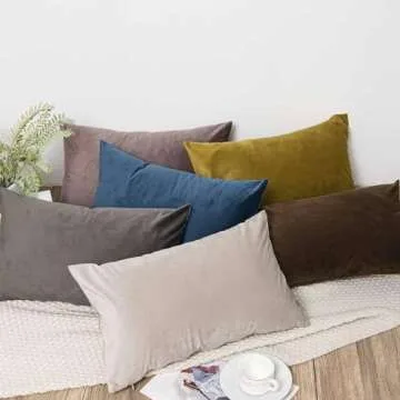 JUSPURBET Brown 22x22 inch Velvet Pillow Covers Set of 2 Decorative Throw Pillow Cases for Couch Bed Sofa Zippered Closure Luxurious Velvet Fabric Rich Colors Machine Washable