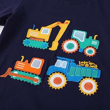 Frogwill Toddler Boys Tractor Excavator Long Sleeve T Shirt Top 5T, 4Excavator