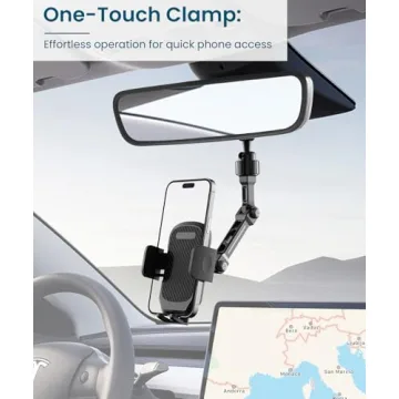 Premium Rear View Mirror Phone Holder for Ultimate Driving Convenience