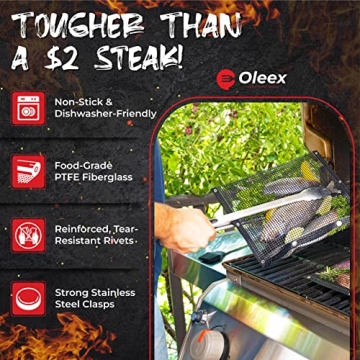 Oleex Large BBQ Grilling Bags - Non-Stick and Easy to Clean
